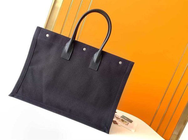 RIVE GAUCHE TOTE BAG IN LINEN AND LEATHER – WBY17 - Image 3