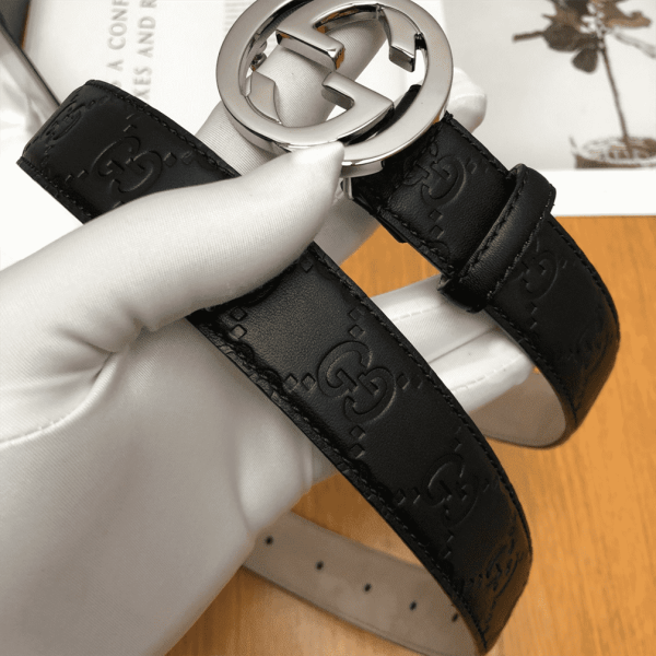 GUCCI INTERLOCKING-G LEATHER BELT – B7 - Image 4