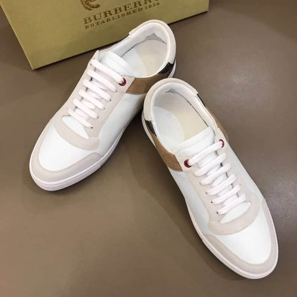 BURBERRY LEATHER AND HOUSE CHECK SNEAKERS – BBR27 - Image 2