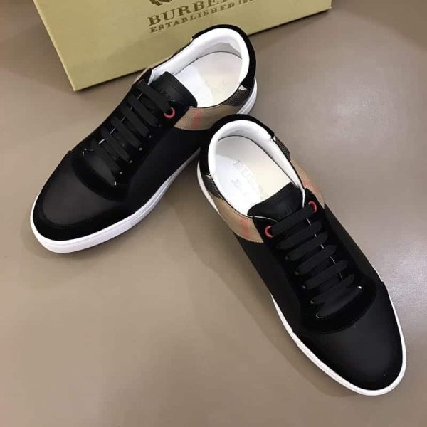 BURBERRY LEATHER AND HOUSE CHECK SNEAKERS – BBR26 - Image 4
