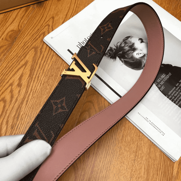 LOUIS VUITTON BELT LV INITIALES REVERSIBLE MONOGRAM ROSE POUDRE – B33 - Image 7