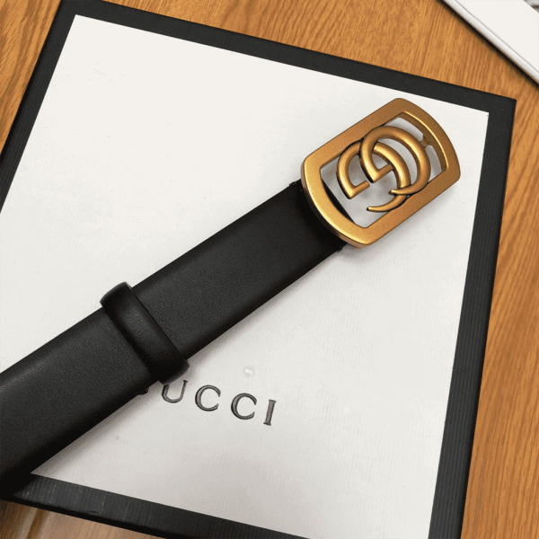 GUCCI BELT WITH FRAMED DOUBLE G BUCKLE – B8 - Image 3