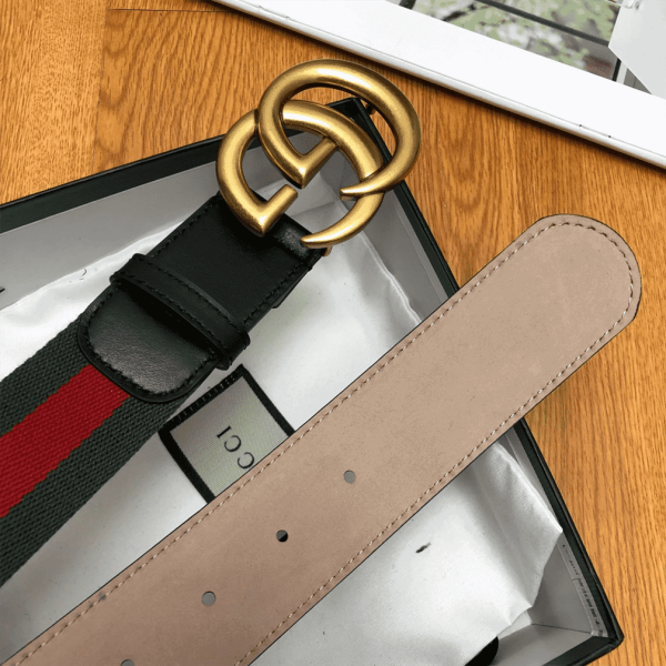GUCCI GG BELT CUIR GREEN/RED LEATHER NE.RO – B013 - Image 4