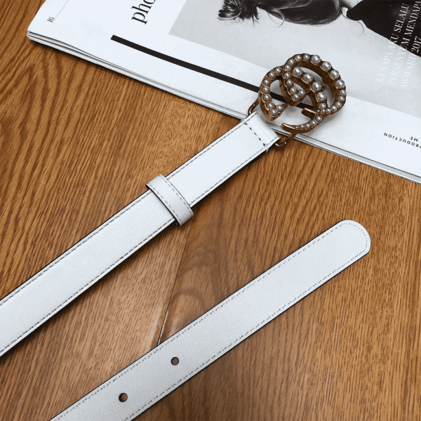 GUCCI PEARL STUDDED GG BELT – B14 - Image 4