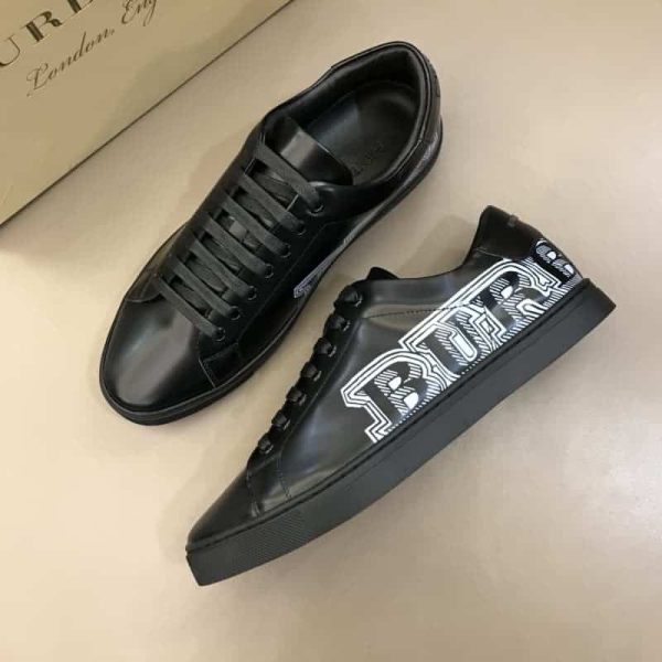 BURBERRY PRINTED LEATHER SNEAKERS – BBR9 - Image 4