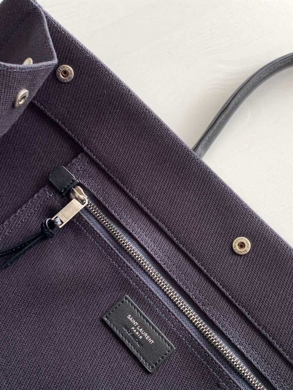 RIVE GAUCHE TOTE BAG IN LINEN AND LEATHER – WBY17 - Image 6