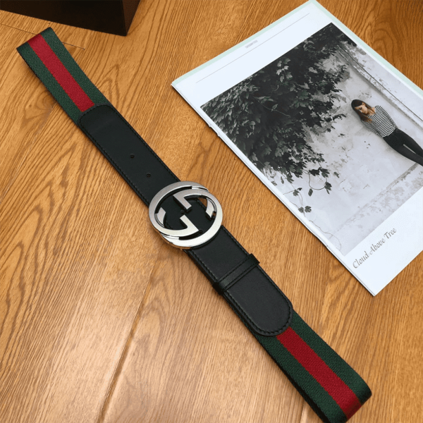 GUCCI MEN’S WEB STRIPED CANVAS BELT – B9 - Image 3