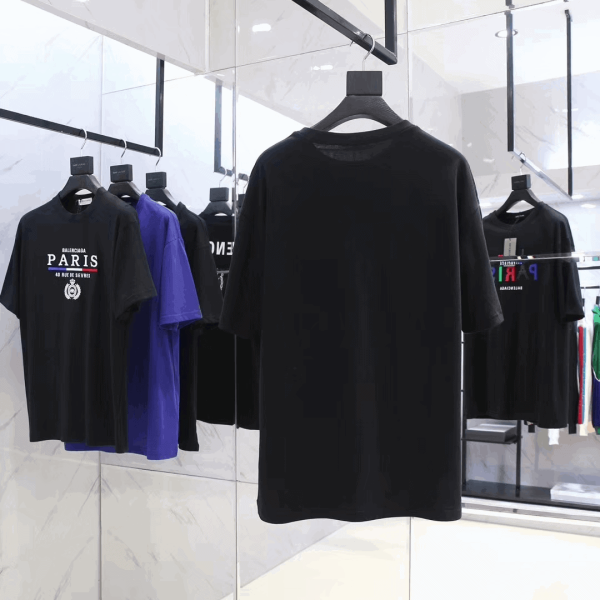 BALENCIAGA MEN’S BLACK MODE LOGO TEE – BB42 - Image 3