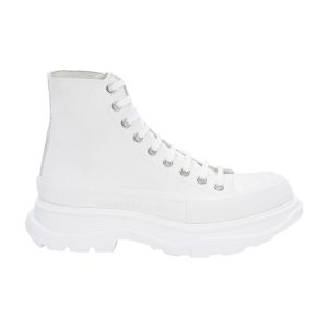 ALEXANDER MCQUEEN MEN’S TREAD SLICK BOOT IN WHITE – AM23