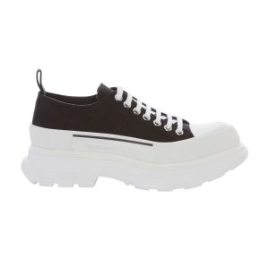 ALEXANDER MCQUEEN MEN’S TREAD SLICK LACE UP IN BLACK/WHITE – AM24