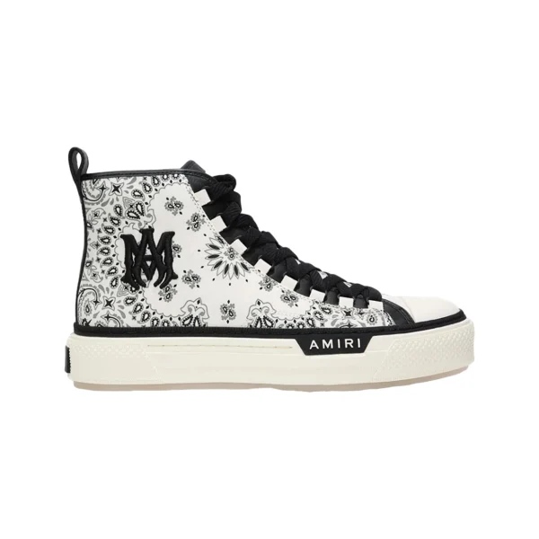 AMIRI BANDANA-PRINT HIGH-TOP SNEAKERS – AM021