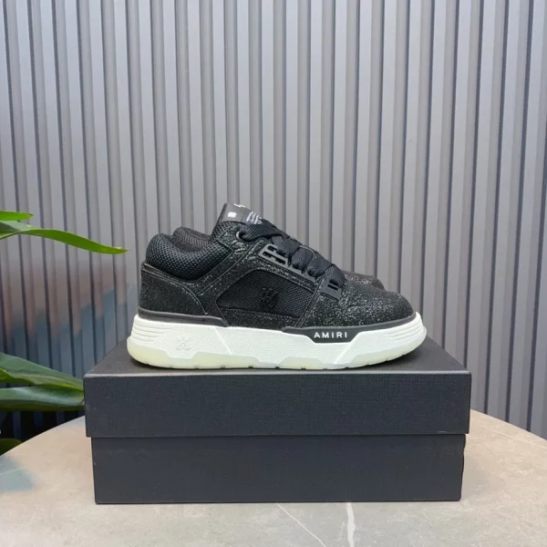 AMIRI EMBOSSED-LOGO LEATHER SNEAKERS – AM081