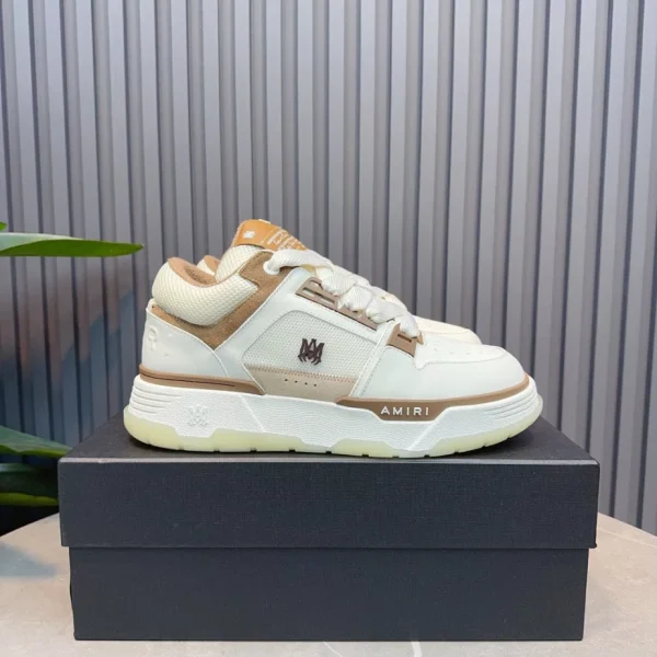 AMIRI EMBOSSED-LOGO LEATHER SNEAKERS – AM083