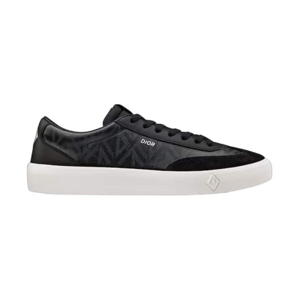 B101 SNEAKER BLACK CD DIAMOND CANVAS WITH SMOOTH CALFSKIN AND NUBUCK – CD143