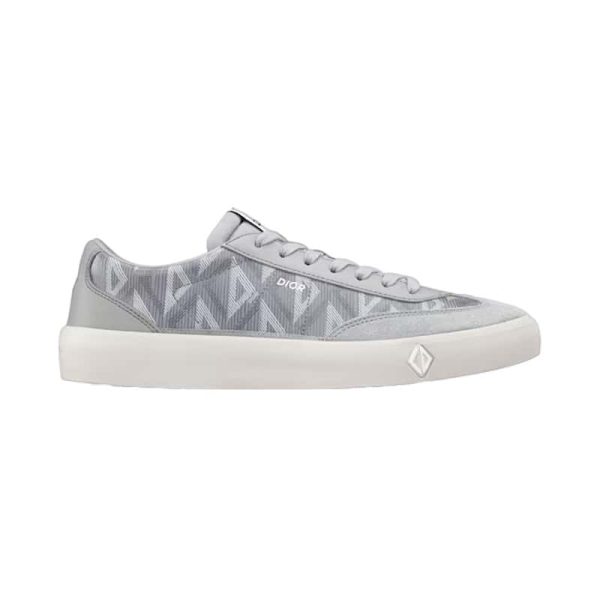 B101 SNEAKER DIOR GRAY CD DIAMOND CANVAS, SMOOTH CALFSKIN AND NUBUCK – CD144