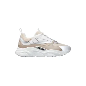 B22 SNEAKER CREAM TECHNICAL MESH WITH BEIGE AND WHITE SMOOTH CALFSKIN – CDO125