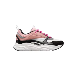 B22 SNEAKER PINK AND WHITE TECHNICAL MESH WITH PINK AND BLACK CALFSKIN – CD130