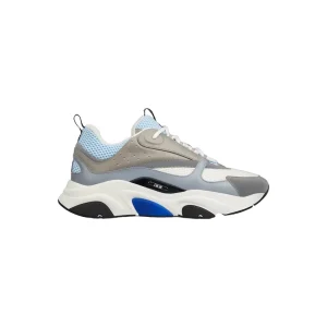 B22 SNEAKER WHITE AND BLUE TECHNICAL MESH AND GRAY CALFSKIN – CD127