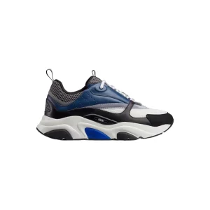 B22 SNEAKER WHITE AND GRAY TECHNICAL MESH WITH BLUE BLACK AND GRAY CALFSKIN – CD133