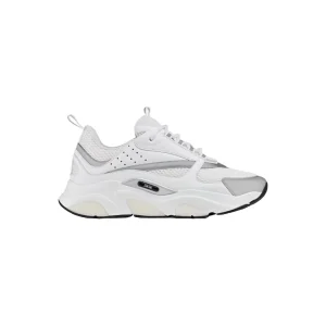 B22 SNEAKER WHITE TECHNICAL MESH WITH WHITE AND SILVER-TONE CALFSKIN – CDO82