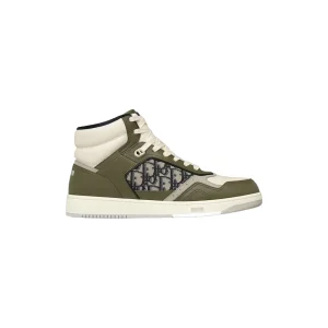 B27 HIGH-TOP SNEAKER OLIVE AND CREAM SMOOTH CALFSKIN – CDO116