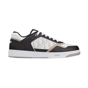 B27 LOW-TOP SNEAKER BLACK, WHITE AND BEIGE SMOOTH CALFSKIN WITH WHITE DIOR OBLIQUE GALAXY LEATHER – CDO97