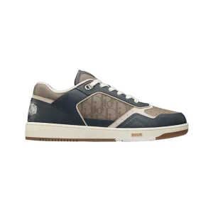 B27 LOW-TOP SNEAKER BROWN AND DEEP GRAY SMOOTH CALFSKIN WITH BROWN DIOR OBLIQUE GALAXY LEATHER – CDO87