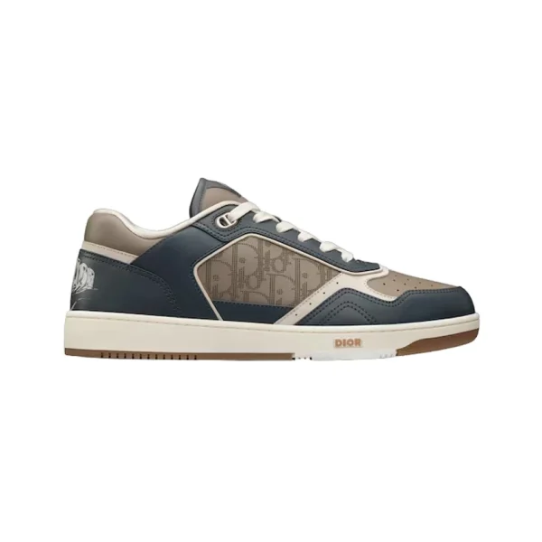 B27 LOW-TOP SNEAKER BROWN AND DEEP GRAY SMOOTH CALFSKIN WITH BROWN DIOR OBLIQUE GALAXY LEATHER – CDO87