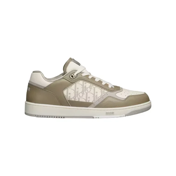 B27 LOW-TOP SNEAKER KHAKI AND CREAM SMOOTH CALFSKIN WITH CREAM DIOR OBLIQUE GALAXY LEATHER – CDO96