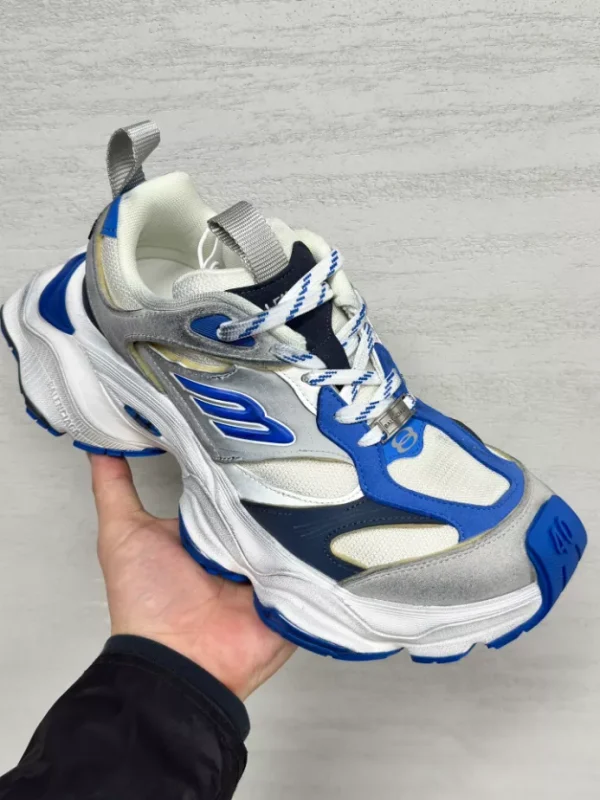 BALENCIAGA MEN’S CARGO SNEAKER IN GREY/WHITE/BLUE – BB207 - Image 3
