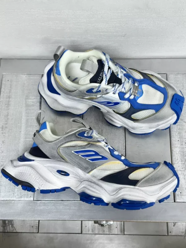 BALENCIAGA MEN’S CARGO SNEAKER IN GREY/WHITE/BLUE – BB207 - Image 6