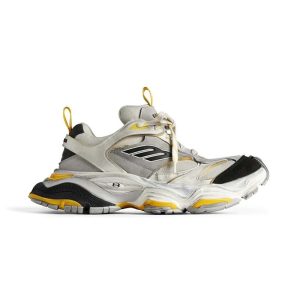 BALENCIAGA MEN’S CARGO SNEAKER IN WHITE/YELOW – BB208