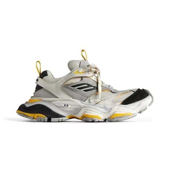 BALENCIAGA MEN’S CARGO SNEAKER IN WHITE/YELOW – BB208