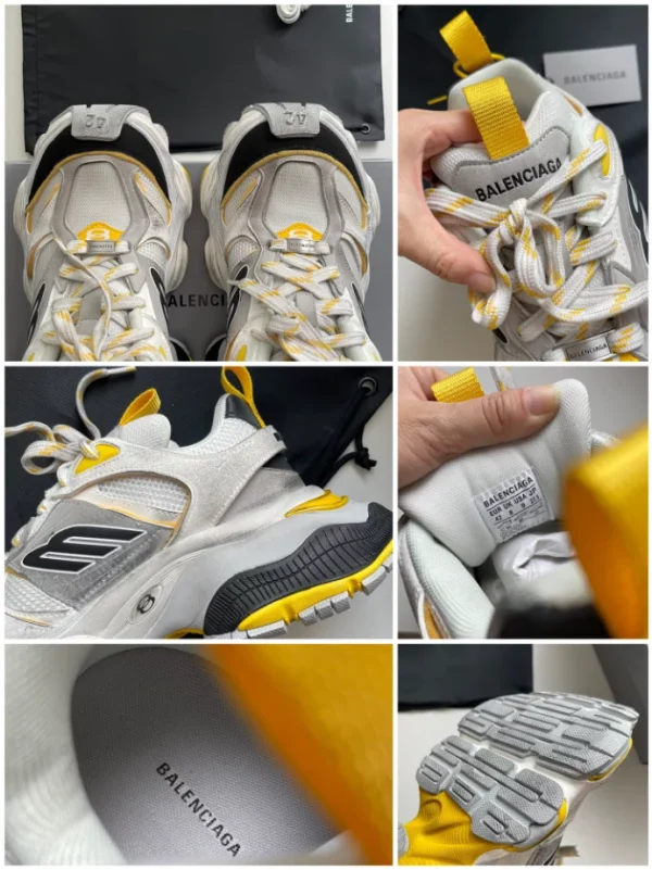 BALENCIAGA MEN’S CARGO SNEAKER IN WHITE/YELOW – BB208 - Image 8