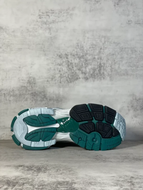 BALENCIAGA MEN’S RUNNER SNEAKER IN WHITE/GREEN/BLUE – BB229 - Image 9