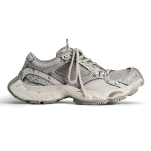 BALENCIAGA MEN’S STAPLER SNEAKER IN BEIGE/GREY – BB221