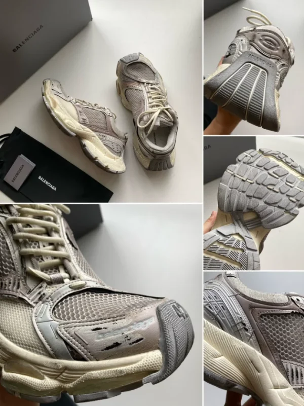 BALENCIAGA MEN’S STAPLER SNEAKER IN BEIGE/GREY – BB221 - Image 4