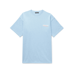 BALENCIAGA OVERSIZED LOGO-PRINT SLUB COTTON-JERSEY T-SHIRT – BB36