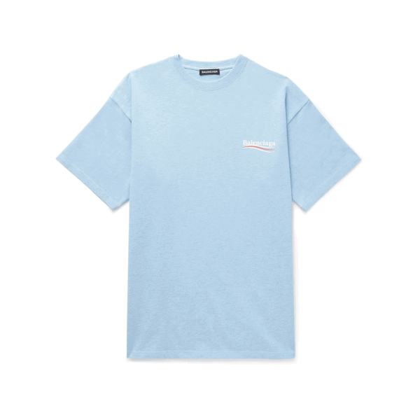 BALENCIAGA OVERSIZED LOGO-PRINT SLUB COTTON-JERSEY T-SHIRT – BB36