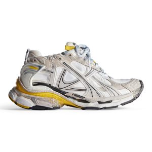 BALENCIAGA RUNNER SNEAKER IN GREY, WHITE, BLACK AND YELLOW – BB233