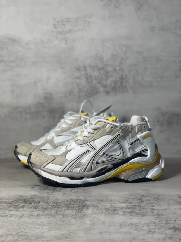BALENCIAGA RUNNER SNEAKER IN GREY, WHITE, BLACK AND YELLOW – BB233 - Image 9