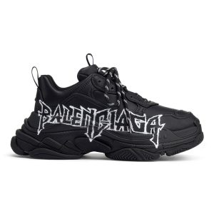 BALENCIAGA TRIPLE S SNEAKER DIY METAL IN BLACK/WHITE – BB231