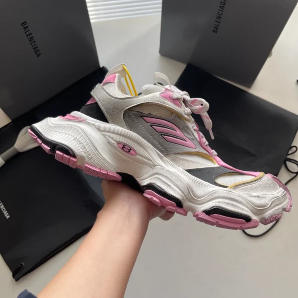 BALENCIAGA WOMEN’S CARGO SNEAKER IN GREY/WHITE/PINK – BB205 - Image 2