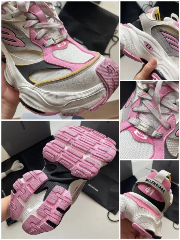 BALENCIAGA WOMEN’S CARGO SNEAKER IN GREY/WHITE/PINK – BB205 - Image 10