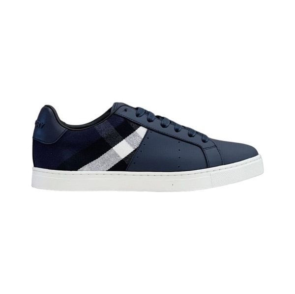BURBERRY LEATHER AND CHECK COTTON SNEAKERS – BBR123