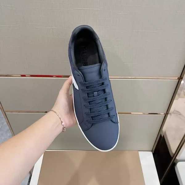 BURBERRY LEATHER AND CHECK COTTON SNEAKERS – BBR123 - Image 3