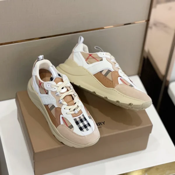 BURBERRY LEATHER AND SUEDE SNEAKERS – BBR129 - Image 4
