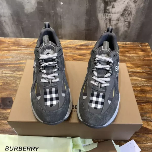 BURBERRY LEATHER AND SUEDE SNEAKERS – BBR132 - Image 6
