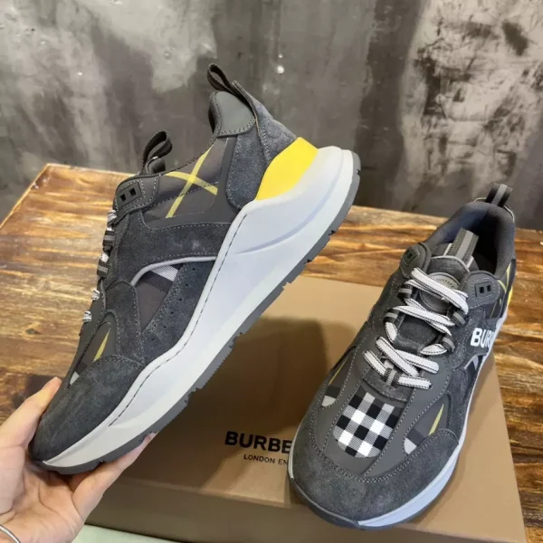 BURBERRY LEATHER AND SUEDE SNEAKERS – BBR132 - Image 7