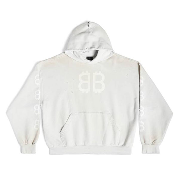 Balenciaga Crypto Hoodie Medium Fit In White – SBH023